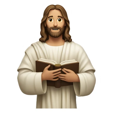 Jesus Christ holding an open Bible sticker