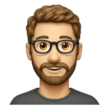 Jeune homme barbu lunette ronde sticker