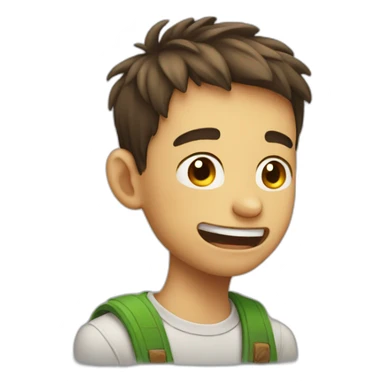 Boy trying not to laugh sticker