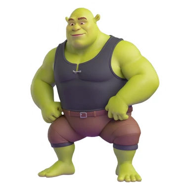 very muscular Shrek soothing Elon Musk sticker