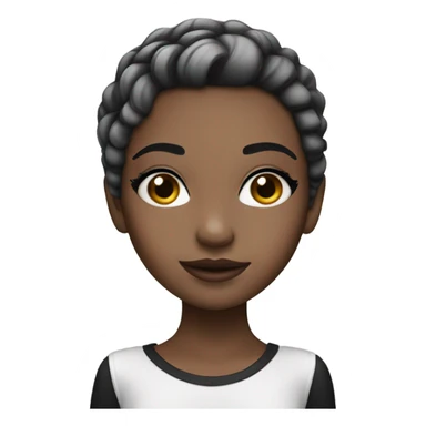 girl cute white black hair makeup sticker