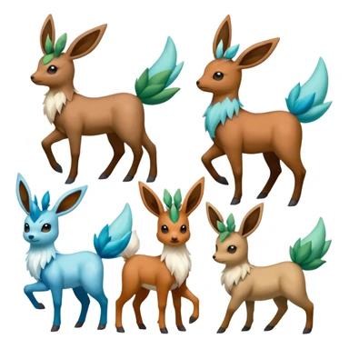 Stantler-Glaceon-Skiddo-Mudbray-Amaura-Flareon-Virizion-fusion-creature-hybrid (full body) sticker