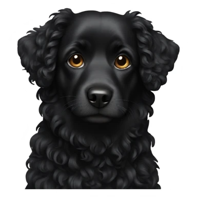 Black dog curly  sticker