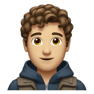 guy with brown hair and brown eyes younger sticker