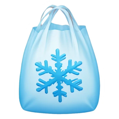 A plastic bag with snowflakes inside  sticker