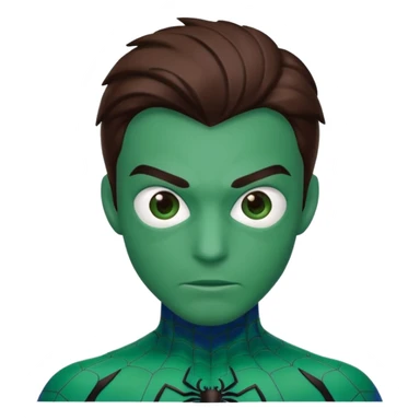 HOMEN ARANHA DE DUAS CORESCABECA VERDE E AZUL sticker