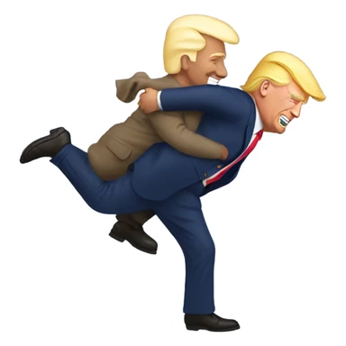 Donald trump giving joe Biden a piggy back ride sticker