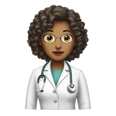 Female doctor with curly hair sticker