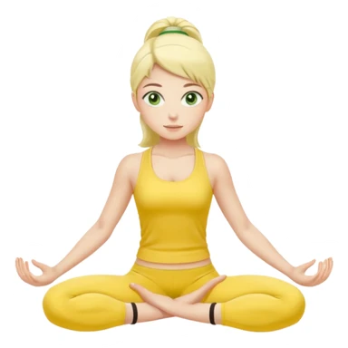 pilates girl green eyes in butter yellow set sticker