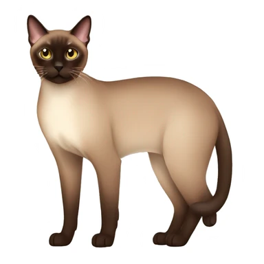 dark brown tonkinese Cat Full Body sticker