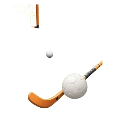 Hockey on grass. A field hockey stick and ball resting on a well-maintained grass field, with the goalposts and markings visible in the background. The scene highlights the precision and focus of the sport, with the vibrant green pitch creating a dynamic atmosphere. sticker