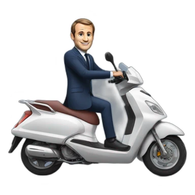 Macron sur un scooteur sticker