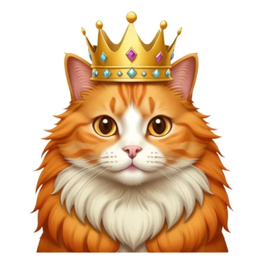 Pure Orange Cat with crown sticker
