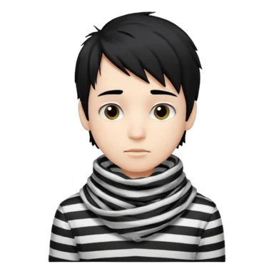 emo boy with black and white striped scarf with black hair

 sticker