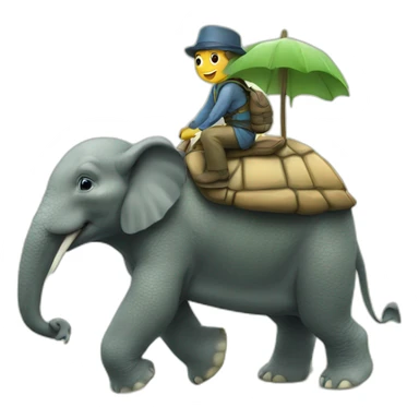Turtle riding an elefant  sticker