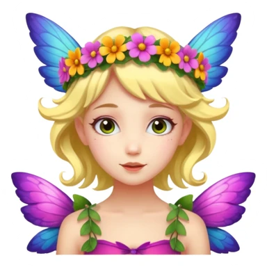 A flower fairy girl with one wing, all over sticker