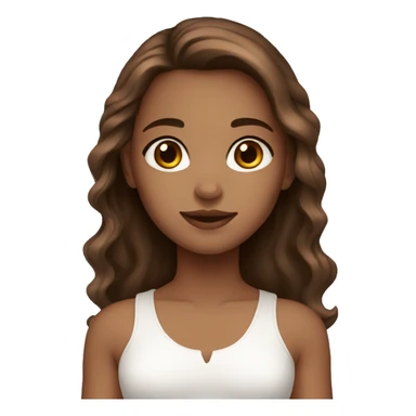 Girl white and brown skin brown hair brown eyes sticker