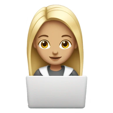 White laptop girl  sticker