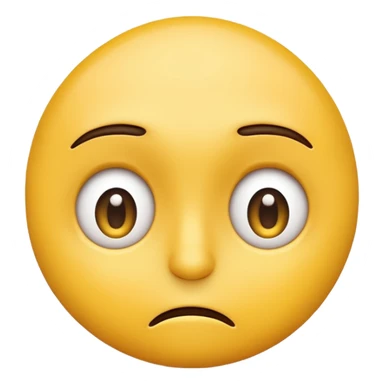 Baffled yellow emoji face, eyes open, one eyebrow raised sticker
