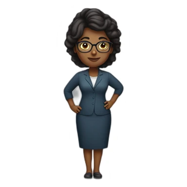 female dark skin overweight pharmacology teacher Indian Pakistani descent with glasses  sticker