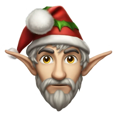 rogue male elf fantasy wearing santa hat sticker