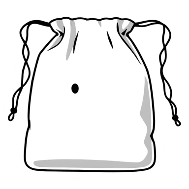 reusable cotton pouch with drawstring closure sticker