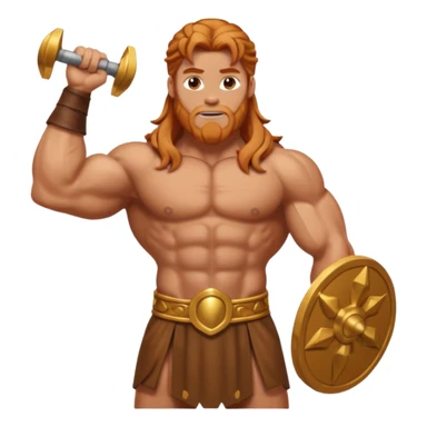 Hercules, God of Strength from Gods and Goddesses with long reddish blonde hair, bronze outfit sticker