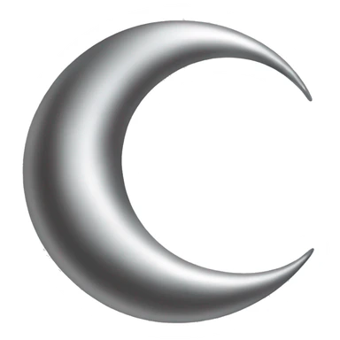 Silver Crescent moon  sticker