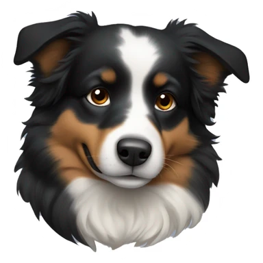 Small black australian shepherd dog sleeping  sticker