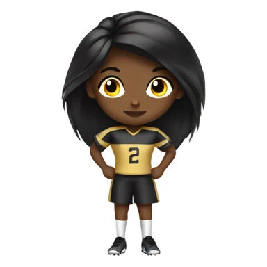 Black hair gold eye girl playing flag football sticker