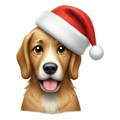 dog with a christmas hat sticker