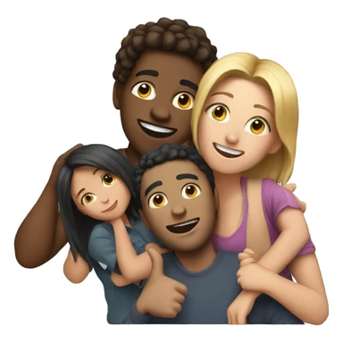 friends having fun together sticker