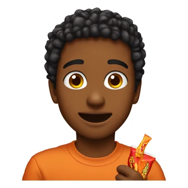 Boy eating hot cheetos sticker
