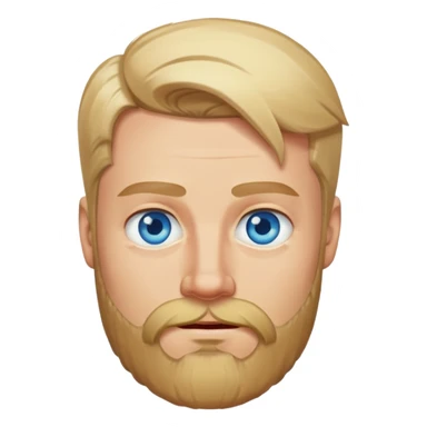 blond man with beard and eyes squinting sticker
