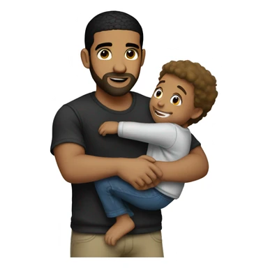 Drake hugging kid sticker