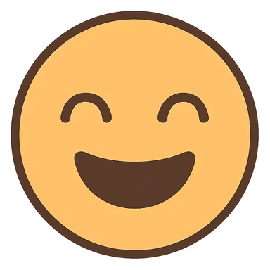 flat toon style smiling face sticker