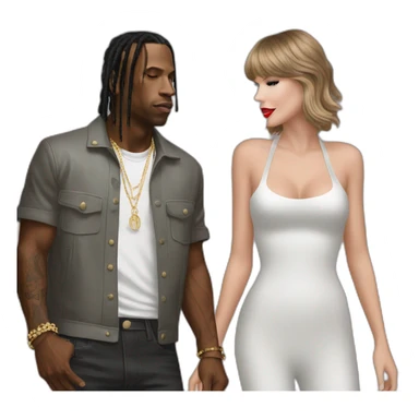 travis scott and taylor swift album cover sticker