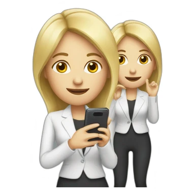business woman with smartphone sticker
