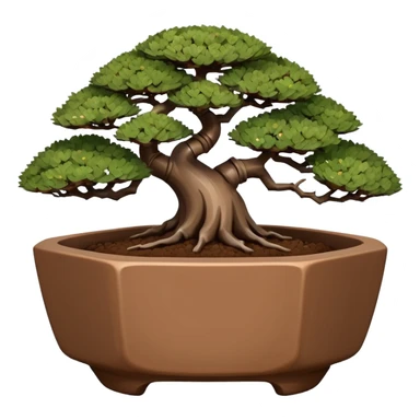 Empty bonsai pot with angular asymmetrical original shaped body  sticker
