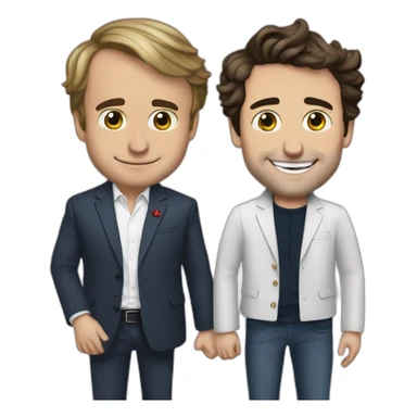 Emmanuel Macron in love with Justin Trudeau sticker