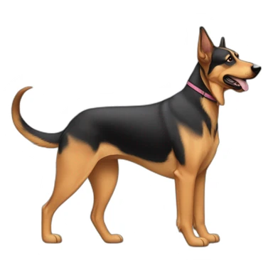 coonhound and German shepherd mix dog walking sticker