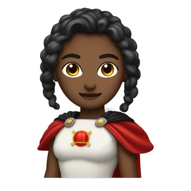 súper heroina con taje rojo y puntos negros  sticker