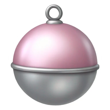 Realistic pastel pink And silver metallic globe sleigh bell. sticker