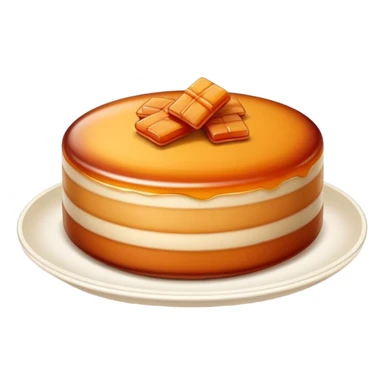 Nian Gao sticky rice cake with brown caramelized color, simplified emoji style with bold outlines and bright colors, cartoon style New Year sweet sticker