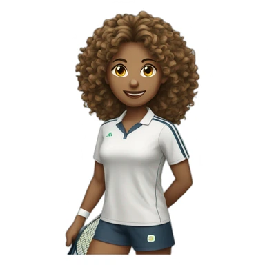Female fisiotherapist tennis player curly hair sticker