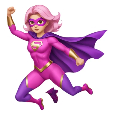 pink violet woman superhero flying sticker