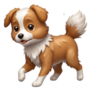 dog shaking off water, like a blur of fur sticker