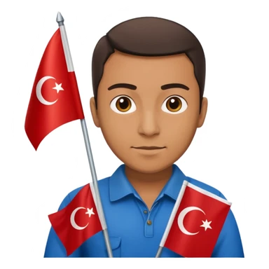 Türk bayrağı tutan adam sticker