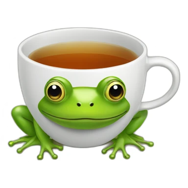 frog cup tea sticker