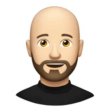 A handsome bald man with a beard in a black turtleneck with a glass of wine sticker